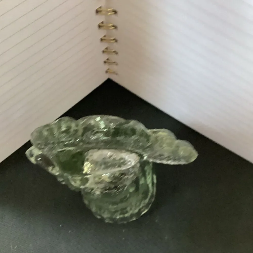 Vintage Glass Rooster Head Bottle Topper Clear Slight Green Cast 4”